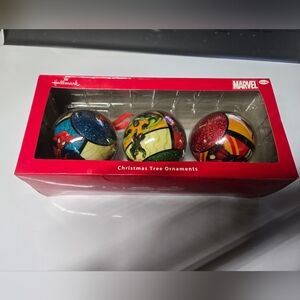 Marvel Christmas Tree Ornaments Set - Spiderman, Iron Man, And The Hulk